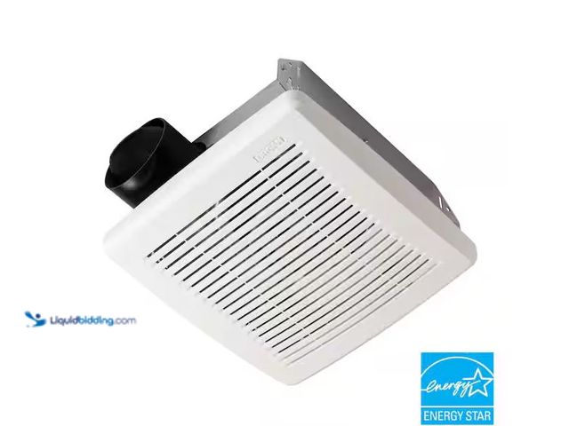 Lot 49-5573548 - Broan-NuTone
50 CFM Ceiling Bathroom Exhaust Fan with No‑Cut Installation, Quiet Operation, Unused