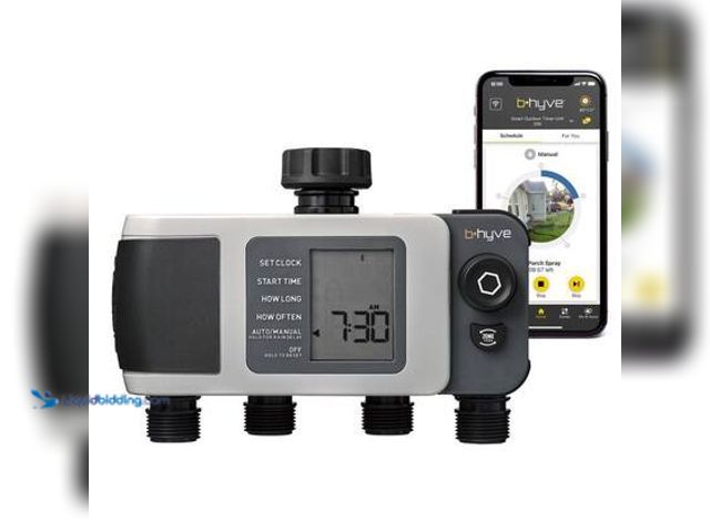 Lot 49-5559564 - Orbit B-hyve XD Bluetooth 4-Outlet Hose Watering Timer Sprinkler Timer. Model # 24634. Unused