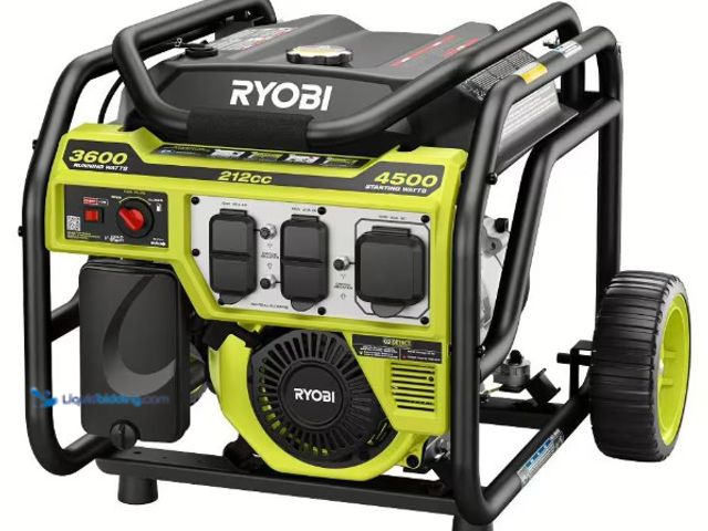 Lot 49-5552257 - Ryobi RY904500 - 3600/4500W Portable Generator. Unused. Has compression. Has 2 wheels.