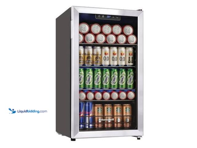Lot 49-5581761 - Honeywell 19 in. 116-Can Beverage Refrigerator and Cooler, in Stainless Steel, with Digital Thermost...