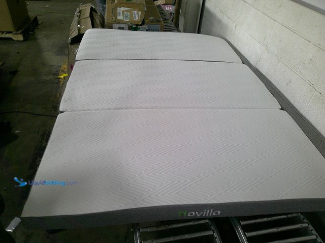 Lot 49-1516448 - Novilla tri-fold memory mattress, white and grey 76" x 5", unused.  Ref#4G-0723