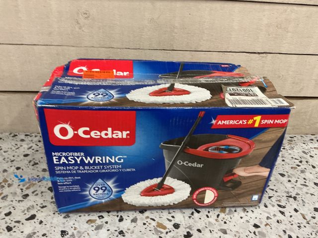 Lot 49-5485833 - O-Cedar EasyWring Microfiber Spin Mop with Bucket System. Model # 148473. Unused. Box damage