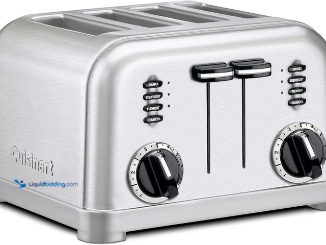 Lot 49-5543777 - Cuisinart 4 Slice Compact Stainless Steel Toaster with Extra-Wide Slots for Bread, French Toast, Bag...