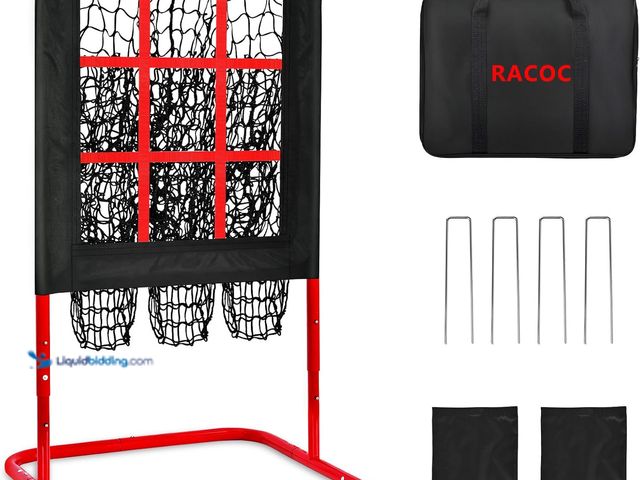 Lot 49-5447850 - 9 Hole Baseball Pitching Net with Strike Zone, Adjustable Baseball Pitching Target, Heavy Duty Softb...