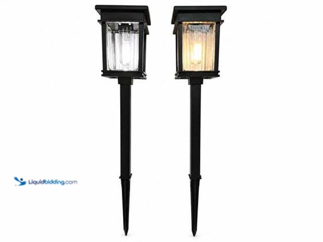 Lot 49-5572551 - Hampton Bay Lauder Black Solar LED 40 Lumen Weather Resistant Path Light (4-Pack). Model # BE-52300-...