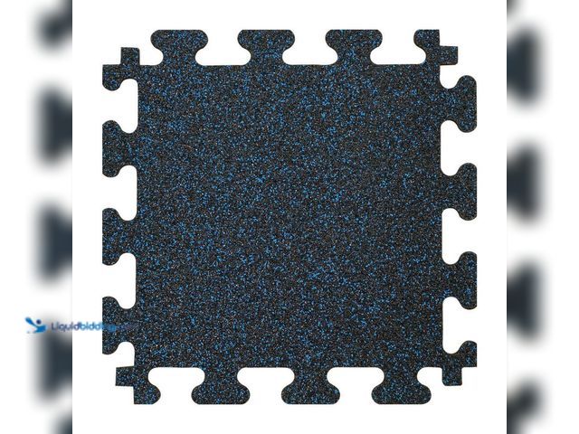 Lot 49-5433918 - Black 18 in. W x 18 in. L x 0.3 in. Thick Rubber Exercise\Gym Flooring Tiles (6 Tiles\Case) (14.3 sq...
