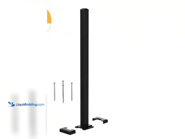 Lot 49-5461050 - PEAK Aluminum Railing 40 in. H x 4-11/16 in. W Matte Black Aluminum Deck Railing Stair Post Kit for ...