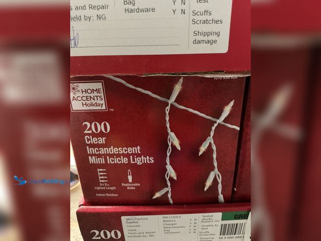 Lot 49-5463815 - Home Accents Holiday
200 Clear Incandescent Mini Icicle Lights (12packs) New