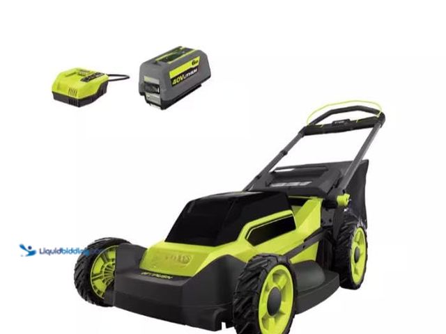 Lot 49-1548593 - RYOBI 40V HP Brushless 20 in. Cordless Battery Walk Behind Push Lawn Mower with 6.0 Ah Battery and C...