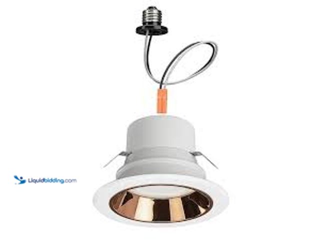 Lot 49-5415341 - Commercial Electric 4 in. Adjustable CCT Integrated LED Recessed Light Trim Can Light with 4 Trim Co...