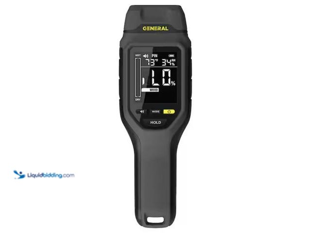 Lot 49-2005926 - General Tools Pin Moisture Meter with Backlit Display for Wood, Drywall, and Building Materials, Mod...