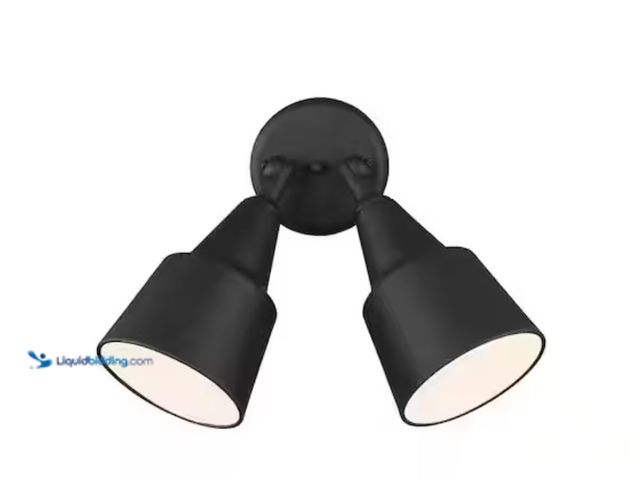 Lot 49-1631352 - Generation Lighting 2-Light 120-Watt Black Outdoor Adjustable Flood Light, Model # 8560702-12, Unuse...