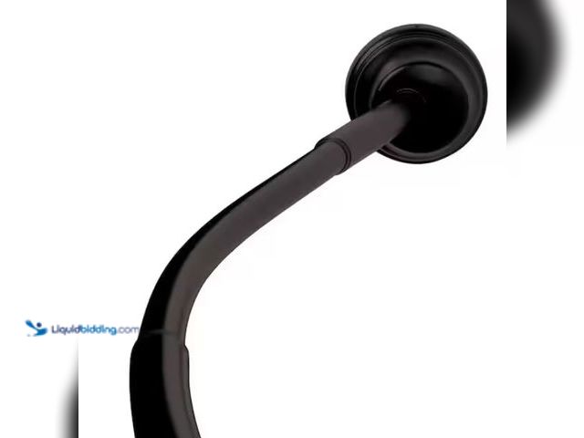 Lot 49-1550404 - Zenna Home Never Rust 50 in. to 72 in. Aluminum Curved Dual Mount Shower Curtain Rod in Matte Black,...