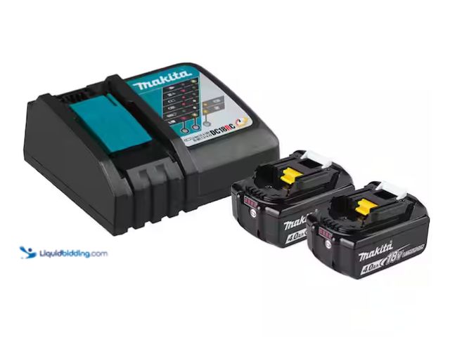Lot 49-1548496 - Makita 18-Volt LXT Lithium-Ion Battery and Rapid Optimum Charger Starter Pack, Unused, 1 Charger, 1 ...
