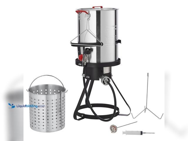 Lot 49-5472184 - SKYSHALO
Turkey Deep Fryer, 30-qt. Turkey Fryer Boiler Steamer Cooker Set, Outdoor Aluminum Seafood...