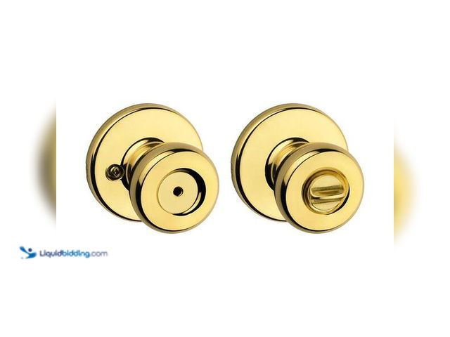 Lot 49-5452555 - Kwikset
Tylo Polished Brass Bed/Bath Door Knob Featuring Microban Antimicrobial Technology with Loc...