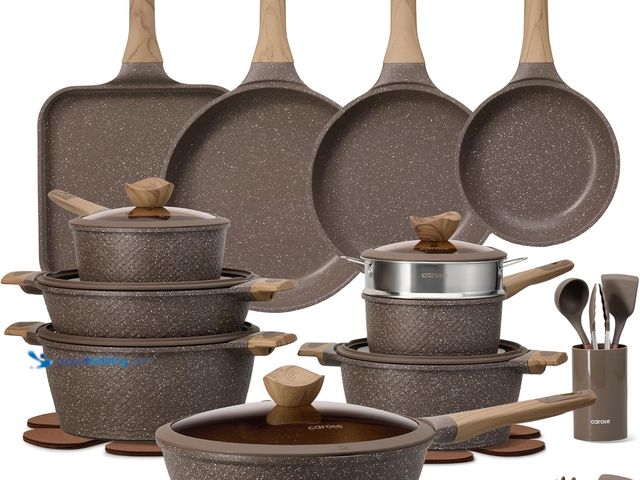 Lot 49-3547483 - CAROTE 31pcs Pots and Pans Set Non Stick, Cookware Set Pots and Pans Induction Cook Ware, Nonstick K...