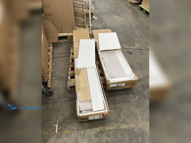 Lot 49-5543607 - Queen Platform Bed With Drawers. White Wood. New. 2 Boxes. Model #n708p383606k.