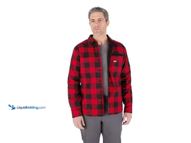 Lot 49-1578065 - Milwaukee Men's Large Red GRIDIRON Flannel Shirt, Model # M551R-L, Unused.   Ref#AHDSB0205