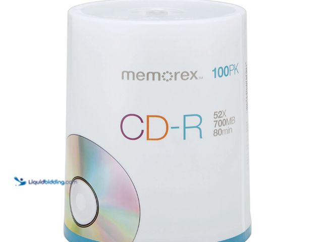 Lot 49-2000262 - (100-Pack) Memorex CD-R Recordable Media Spindle, 700MB/80 Minutes, Model # 620650, New.   Ref#HD062...