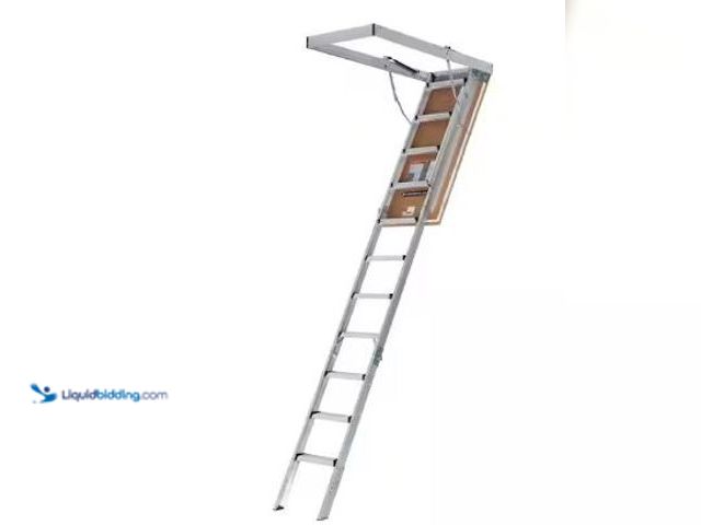 Lot 49-1513033 - Louisville Ladder Energy Efficient 7 ft. 8 in. to 10 ft. 3 in., 22.5 in. x 54 in. Insulated Aluminum...