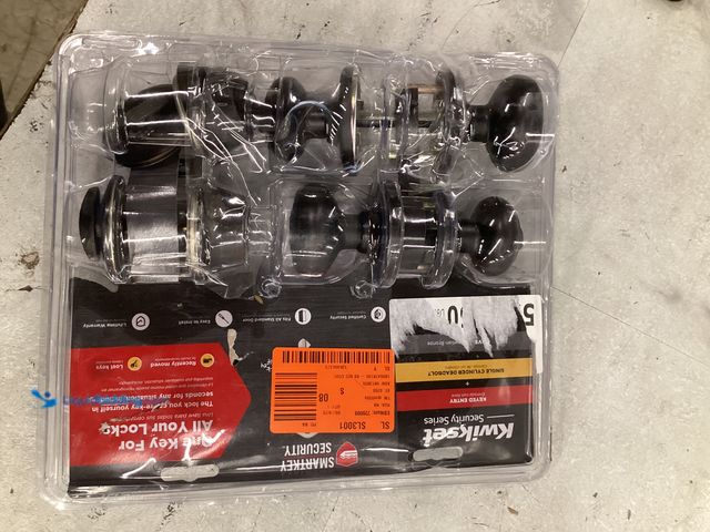 Lot 49-5545049 - Kwikset Cove Venetian Bronze Exterior Single-Cylinder Deadbolt and Keyed Entry Door Knob ft. SmartKe...