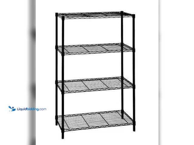 Lot 49-1577073 - HDX 4-Tier Steel Wire Shelving Unit in Black (36 in. W x 54 in. H x 14 in. D), Model # 21436BPS, Unu...