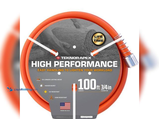 Lot 49-5414364 - Teknor Apex High-Performance 3/4 in x 100 ft. Kink Resistant, Durable Contractor Grade Garden Hose, ...