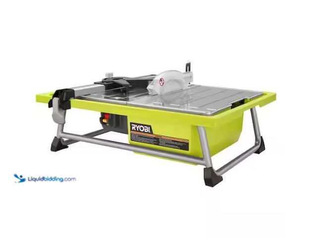 Lot 49-1627570 - RYOBI 4.8 -Amps 7 in. Blade Corded Tabletop Wet Tile Saw Model # WS722, Unused, Has Attachments, Una...