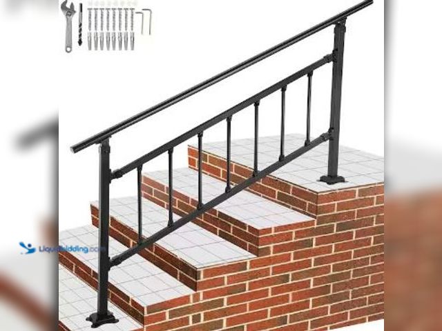 Lot 49-1625566 - VEVOR 33"H x 68"W Black Wrought Iron Stair Railing Kit Outdoor Stair Railing; Fits for 4 to 5 Steps;...