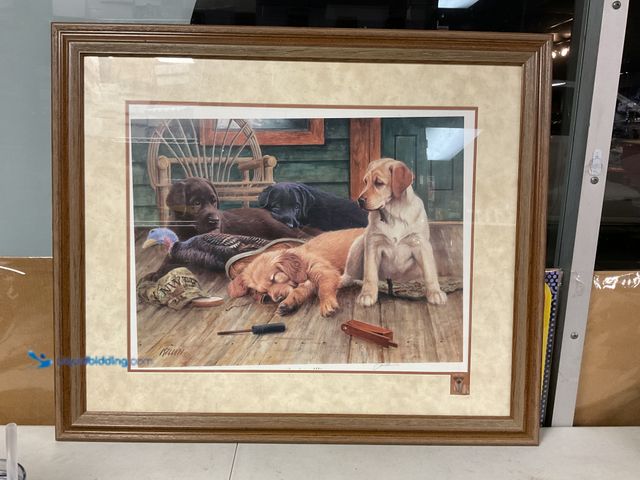 Lot 49-1505444 - COLLECTIBLE VERY NICE JAMES KILLEN “BREAKTIME III” PRINT FRAMED AND READY TO HANG NATIONAL WILD TURK...