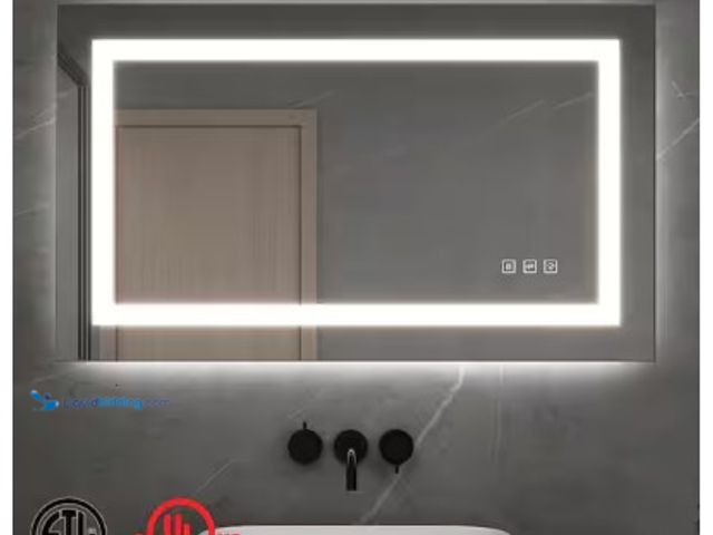 Lot 49-2004694 - TOOLKISS 40 in. W x 24 in. H Large Rectangular Frameless LED Light with Night Light Anti-Fog Wall Ba...