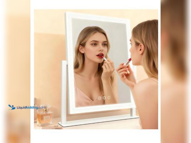 Lot 49-1577218 - ROLOVE 16"x13" Vanity Mirror with Lights, Three Colors Lighting Mode, 360°Rotation, Lighted Makeup M...