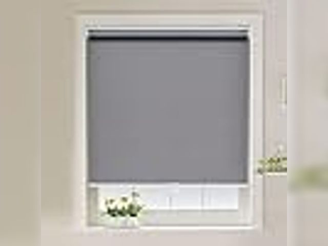 Lot 49-3603291 - AOSKY Cordless Roller Shades Blackout Blinds for Windows Room Darkening Rolled Up Shades with Spring...