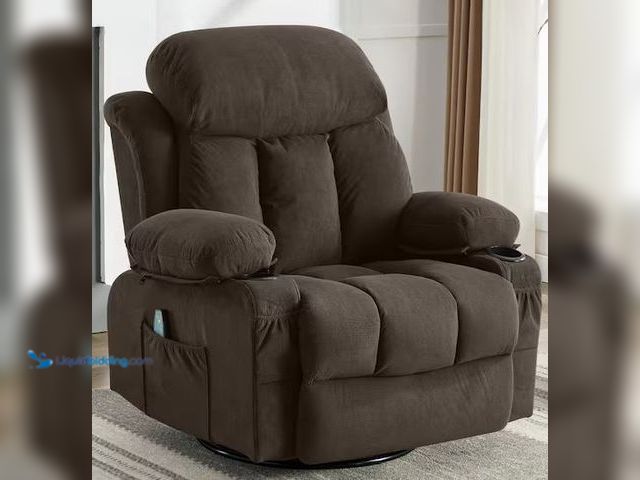 Lot 49-3539013 - Boyel Living
Brown Swinging Recliner Massage Heated Sofa with USB and 2 Cup Holders Internet # 3333...