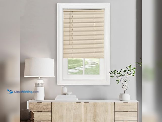 Lot 49-1557308 - Achim Home Décor 34" W (33.5" Actual Size), 64" L, 1" Slat Size Cordless Light Filtering Mini Blind ...