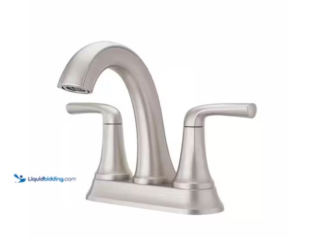 Lot 49-1575536 - Pfister Ladera 4 in. Center set Double Handle Bathroom Faucet in Spot Defense Brushed Nickel, Model ...