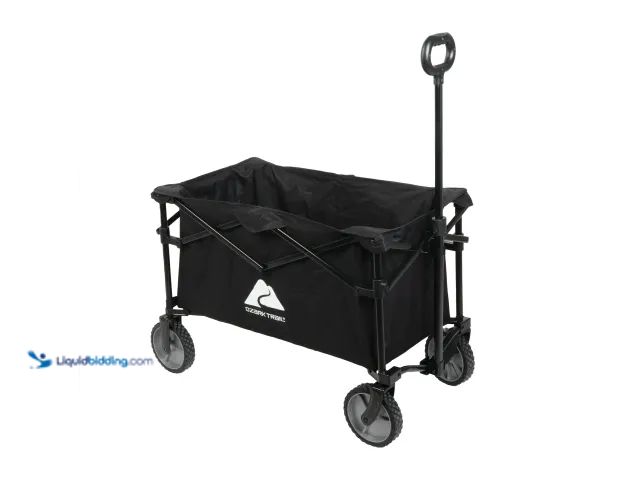 Lot 49-1627173 - Ozark Trail Multi-Purpose Big Bucket Cart, Black Wagon Model #15070265053, Slightly Used, Scuffs and...