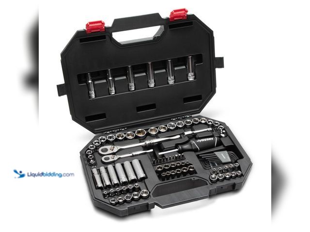 Lot 49-5556024 - Husky
94-Piece SAE/Metric Mechanics Tool Set for 1/4 in. and 3/8 in. Drive with Case.Model # H94MTS...