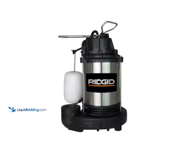 Lot 49-1570050 - RIDGID 1/3 HP Stainless Steel Dual Suction Submersible Sump Pump, Model # 330RSDS, Slightly used.   ...