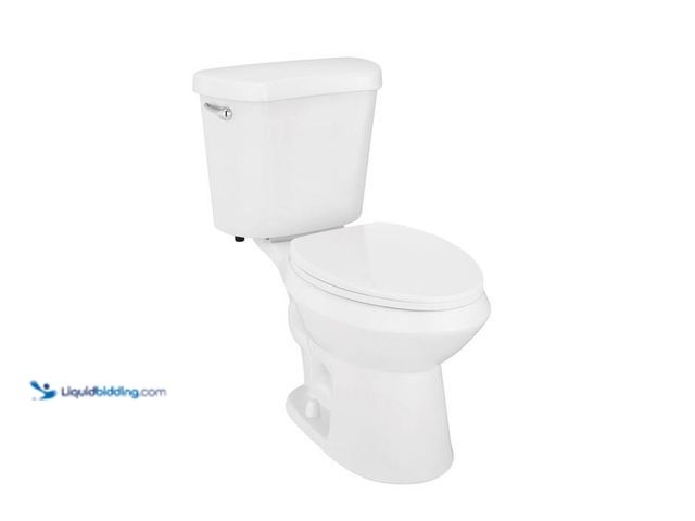 Lot 49-2004279 - Glacier Bay 12 in. Rough In 2-Piece 1.28 GPF Single Flush Elongated Toilet in White, Seat Included, ...
