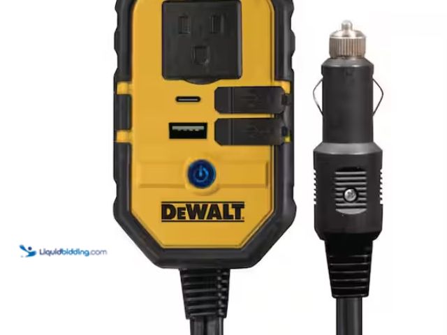 Lot 49-3471665 - DEWALT 140-Watt Portable Car Power Inverter with Dual USB Ports, Model # DXAEPI140, Slightly used, U...