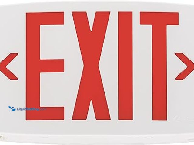 Lot 49-1518678 - Lithonia Lighting Quantum LED Emergency Exit Sign, Thermoplastic Exit Only Sign with Stencil-Faced W...
