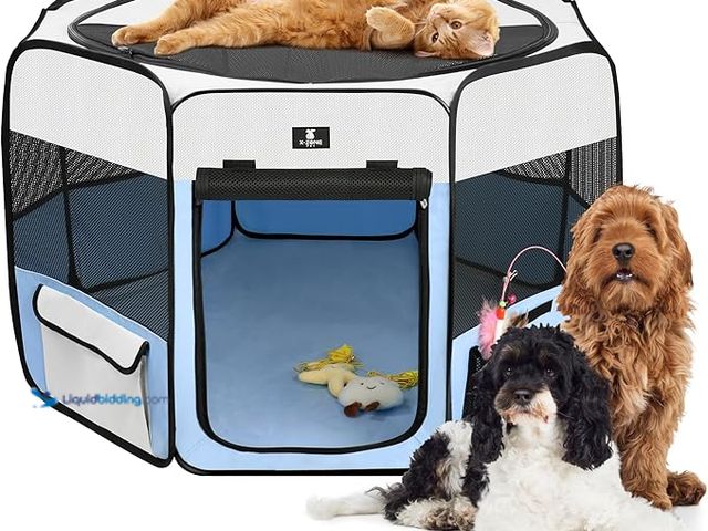 Lot 49-3465241 - X-ZONE PET Portable Foldable Pet Dog Cat Playpen Crates Kennel/Premium 600D Oxford Cloth, Removable ...