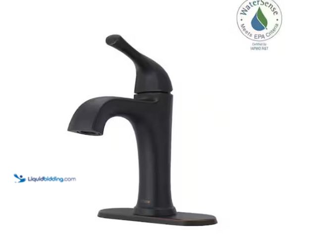 Lot 49-1627441 - Pfister Ladera Single Handle Single Hole Bathroom Faucet in Tuscan Bronze Model # LF-042-LRYY, New  ...