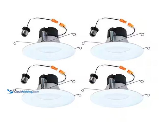 Lot 49-1624508 - HALO LT 5/6 in. Adjustable Integrated LED Recessed Light Trim Retrofit Module with Baffle Trim 5CCT ...