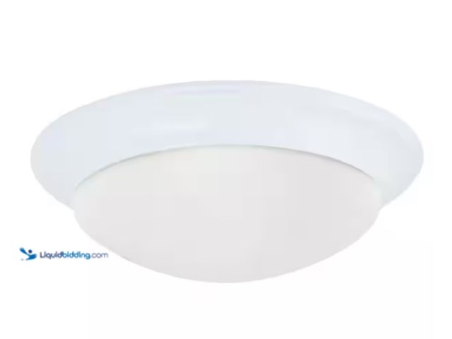Lot 49-1574782 - Generation Lighting Nash 14 in. W 2-Light White Flush Mount with Satin Etched Glass, Model # 75435-1...