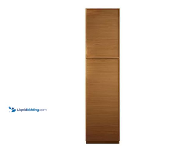 Lot 49-1631381 - Swiss Madison St. Tropez 15 in. x 15 in. x 60 in. Freestanding Linen Cabinet in Brown Oak, Model # S...