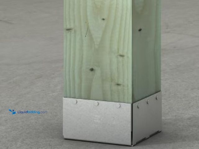 Lot 49-2025691 - Lot of (6) Simpson Strong-Tie ABW ZMAX Galvanized Adjustable Standoff Post Base for 6x6 Nominal Lumb...