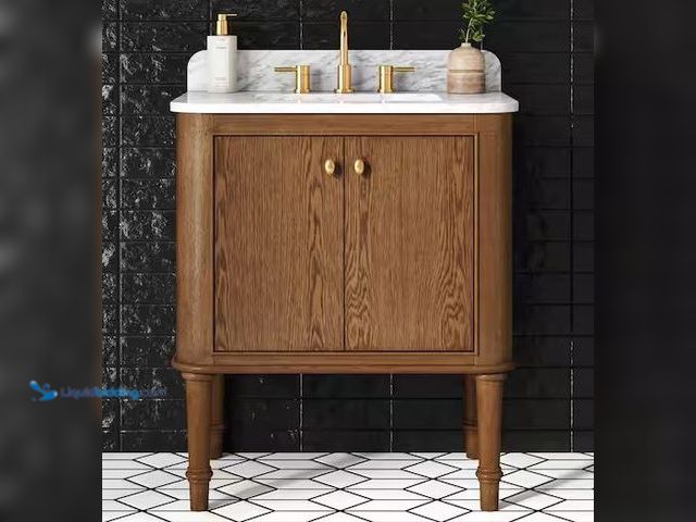Lot 49-1568400 - Home Decorators Collection Collette 30 in. Single Sink Cinnamon Oak Bath Vanity with White Carrara M...